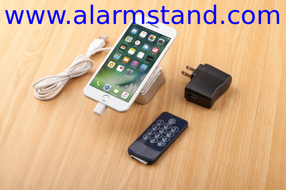 COMER stores anti theft acrylic alarm cable locking holder cell phone tabletop display stands