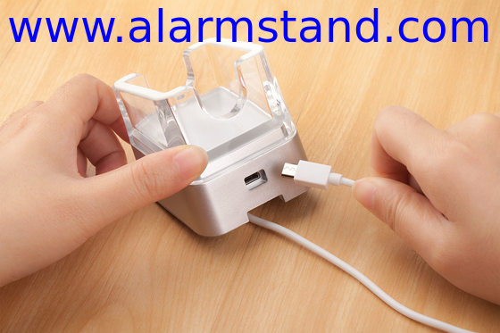 COMER anti-theft alarming display plastic stands Mobile Phone Anti lost Alarm stands security