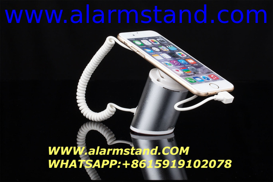 COMER anti-theft cable locking system cell phone gripper displays with alarm charging