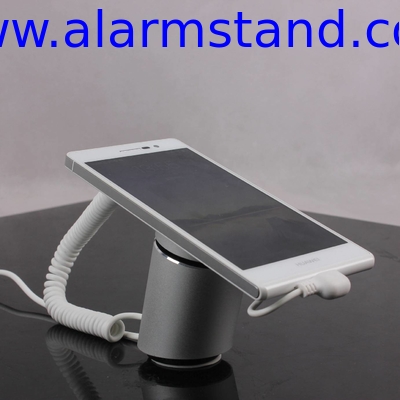 COMER cell phone mobile phone stand holder rack for secure anti-theft with sensor alarm magnetic cable