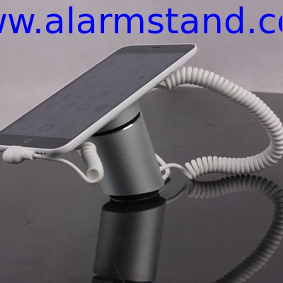 COMER cell phone mobile phone stand holder rack for secure anti-theft with sensor alarm magnetic cable