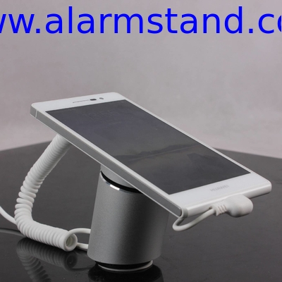 COMER cell phone mobile phone stand holder rack for secure anti-theft with sensor alarm magnetic cable