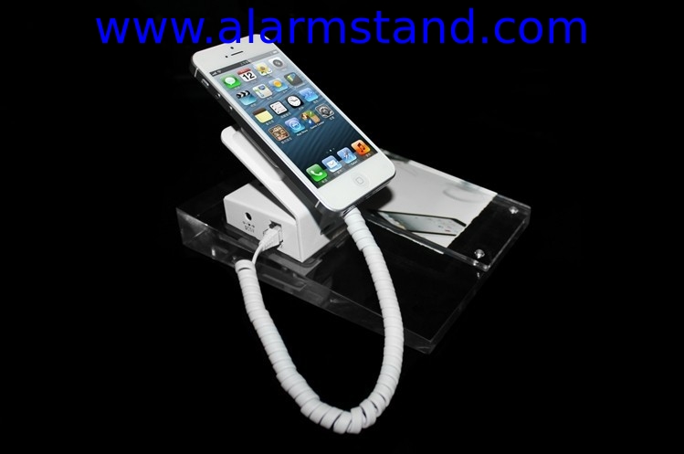 COMER security acrylic alarm locking devices for gsm Cell phone alarm stand with price label
