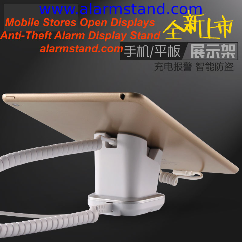 COMER Powerful tablet counter display charging and alarm sensor stand, anti-theft devices for accessories stores
