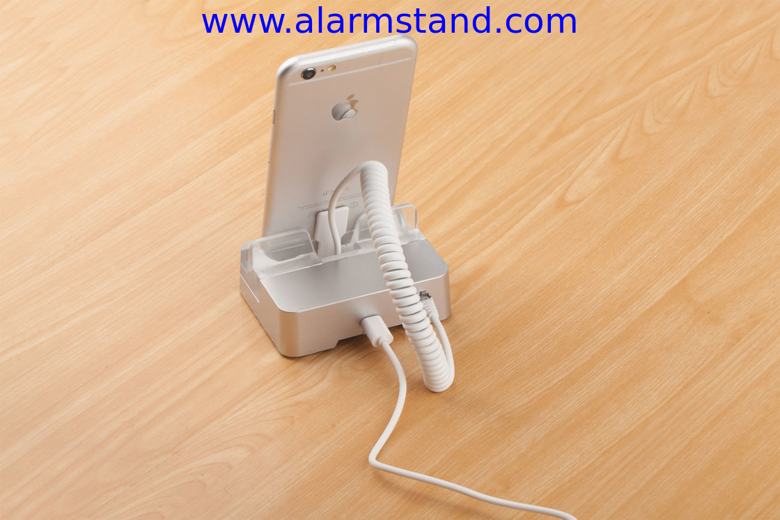 COMER Clear Acrylic Base Alarm Display Stand Holder for Cellular Phone with charging