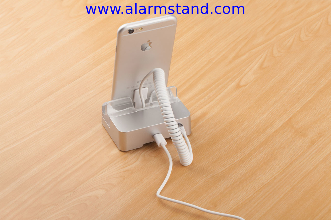 COMER mobile phone alarm anti-theft cable locking stand for mobile phone stores