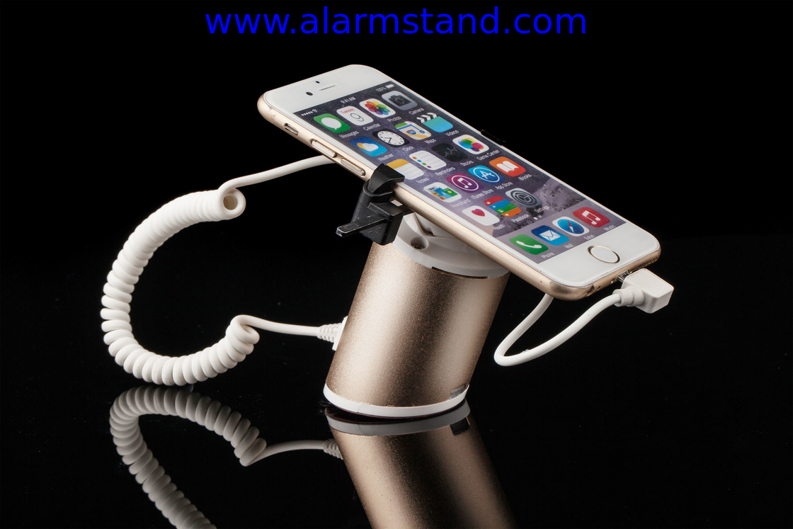 COMER anti-theft cable locking devices security smart phone gripper counter display magnetic stands with alarm