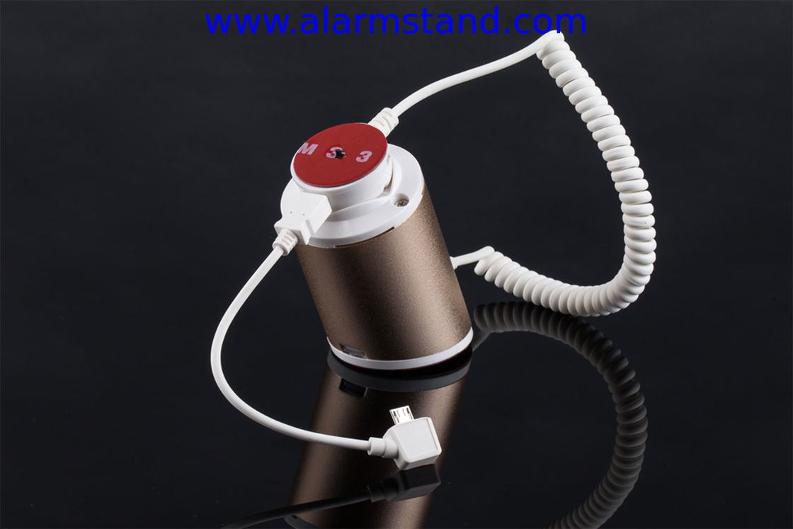 COMER Anti-theft alarm super slim silvery color retail display cell phone security cable locking stands