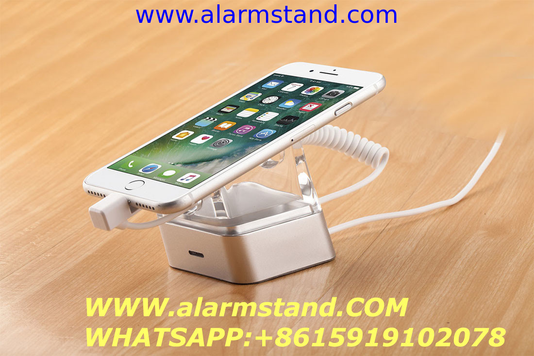 COMER anti-theft alarming display plastic stands Mobile Phone Anti lost Alarm stands security