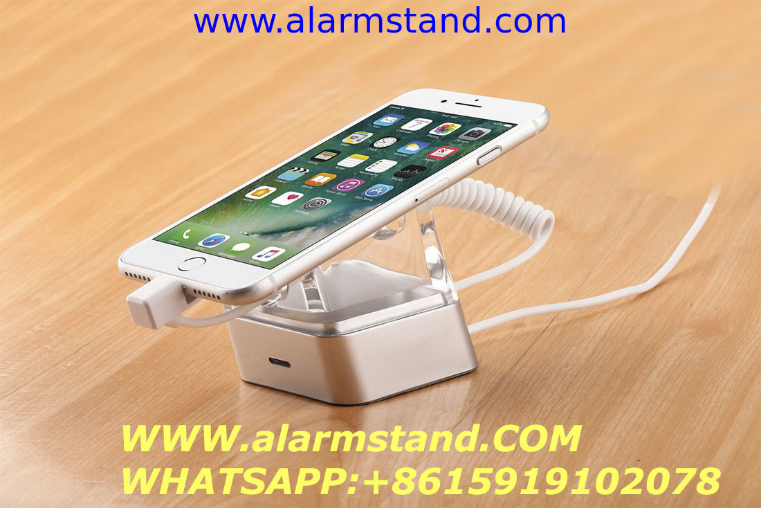 COMER security plastic holders locks for cell phone secure displays with alarm and charging