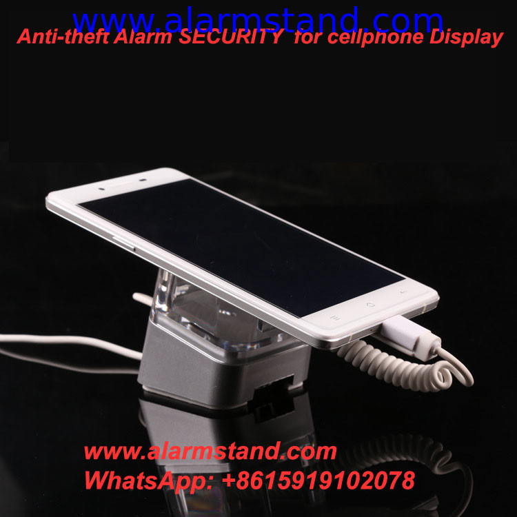 COMER anti-theft locking mobile phone gripper retail shop displays with alarm bracket