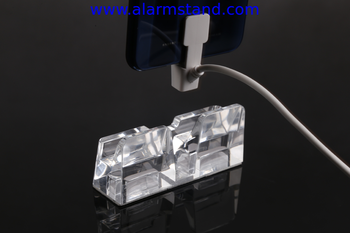 COMER multi-ways controller Mobile phone acrylic display stand with sensor alarm cord for retail security system